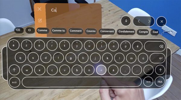 Clavier virtuel avec Hololens 2