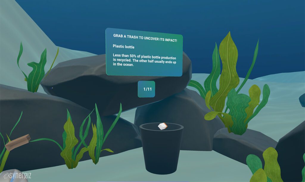 Synergiz Experience for Microsoft Mesh about ocean protection and pollution.